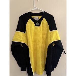 Admiral XL Quilted Padded Soccer Goalie Jersey Yellow Black Vintage